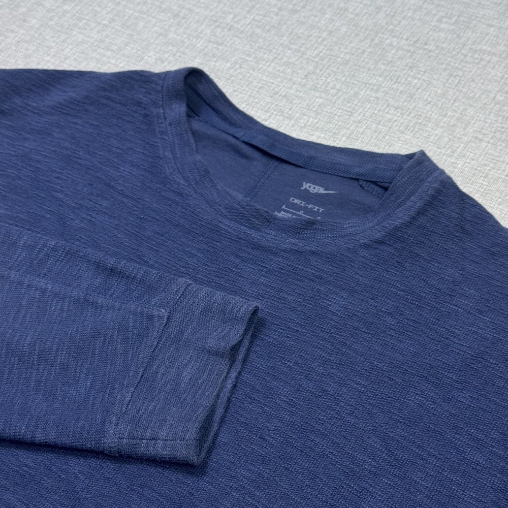 Nike Dri-FIT Yoga Crew Neck Sweatshirt Mens Large Blue Pullover Long Sleeve